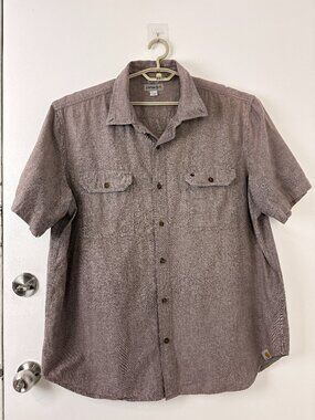 Carhartt Brown Relaxed Fit Short Sleeve Button-Down Shirt 2XL